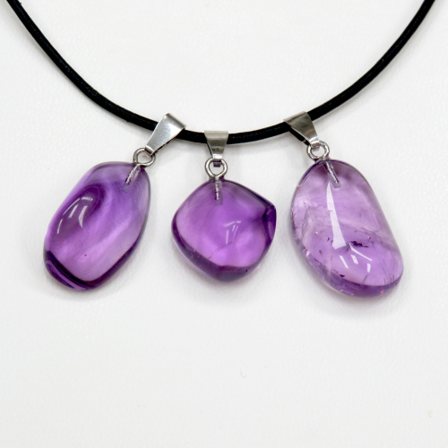 Amethyst Anhänger mit Silberschlaufe 925 rhod.