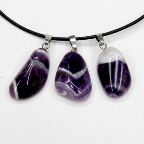 Amethyst-Chevron Anhänger mit Silberschlaufe 925 rhod.