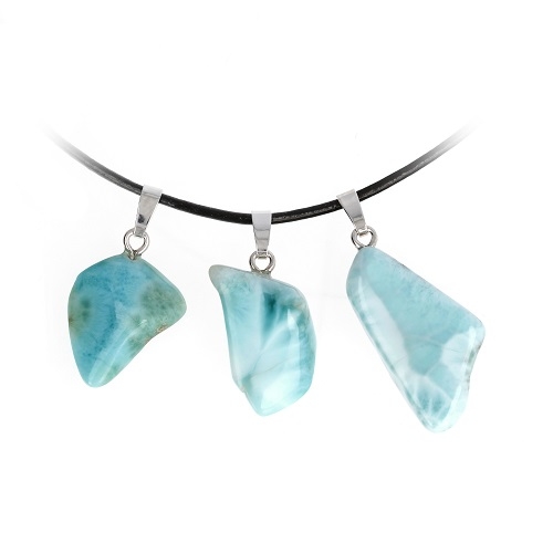 Larimar (B-Variante) Anhänger Silberschlaufe 925 rhod.