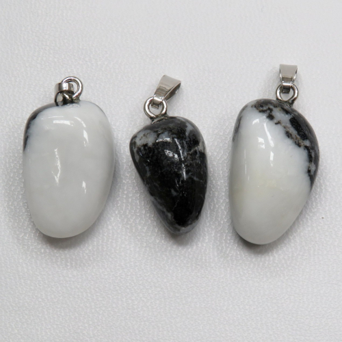 Zebra-Marmor Anhänger 925 rhodiniert VE