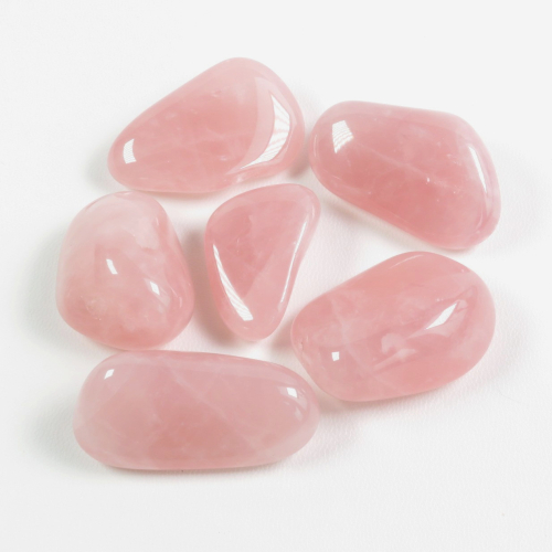 Rosenquarz Trommelsteine VE 0,5