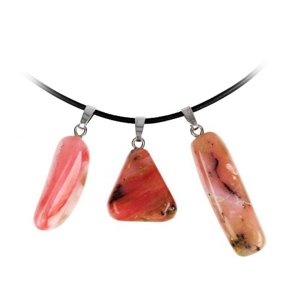 Pinkopal Anhänger Silberschlaufe 925 rhod.