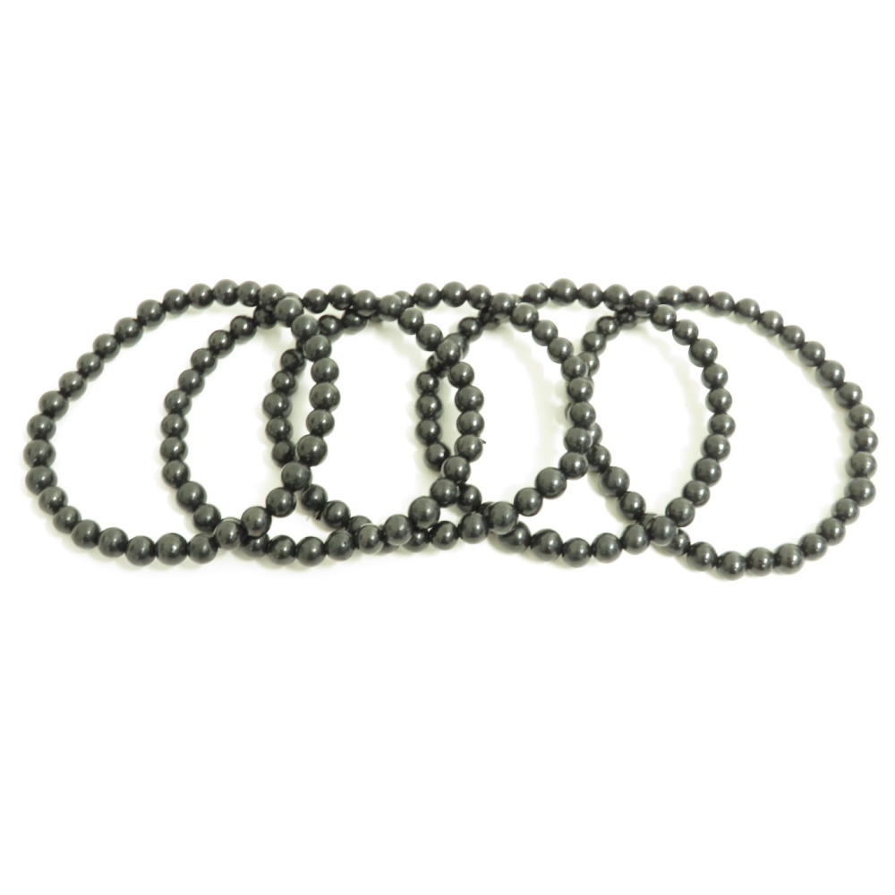 Schungit 6mm Kugelarmband