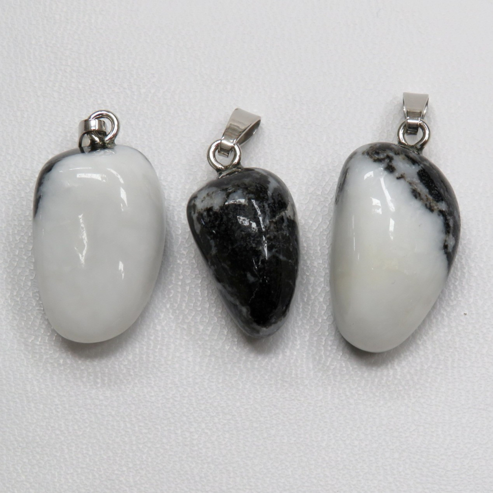 Zebra-Marmor Anhänger 925 rhodiniert VE